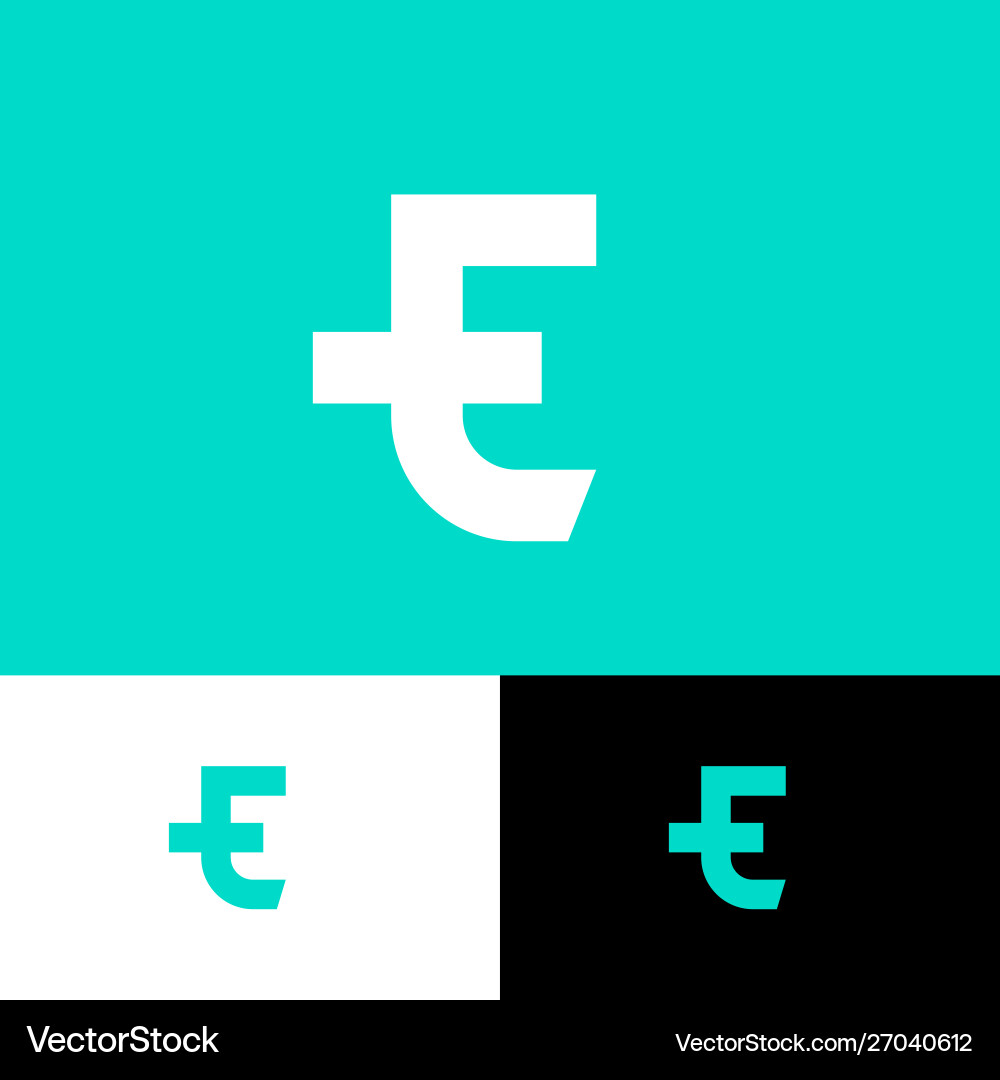 T and e monogram consist two letters Vector Image