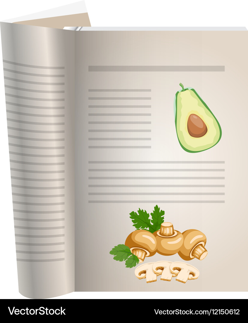 Template pages of a cookbook vector image