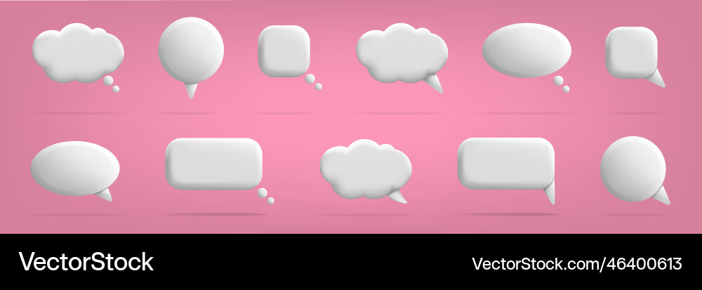 3d speech bubbles for chat messages with copy vector image