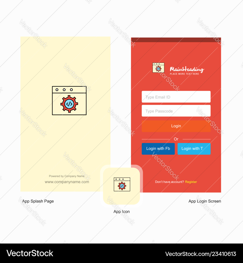 Company website programming splash screen Company website programming splash screen vector image