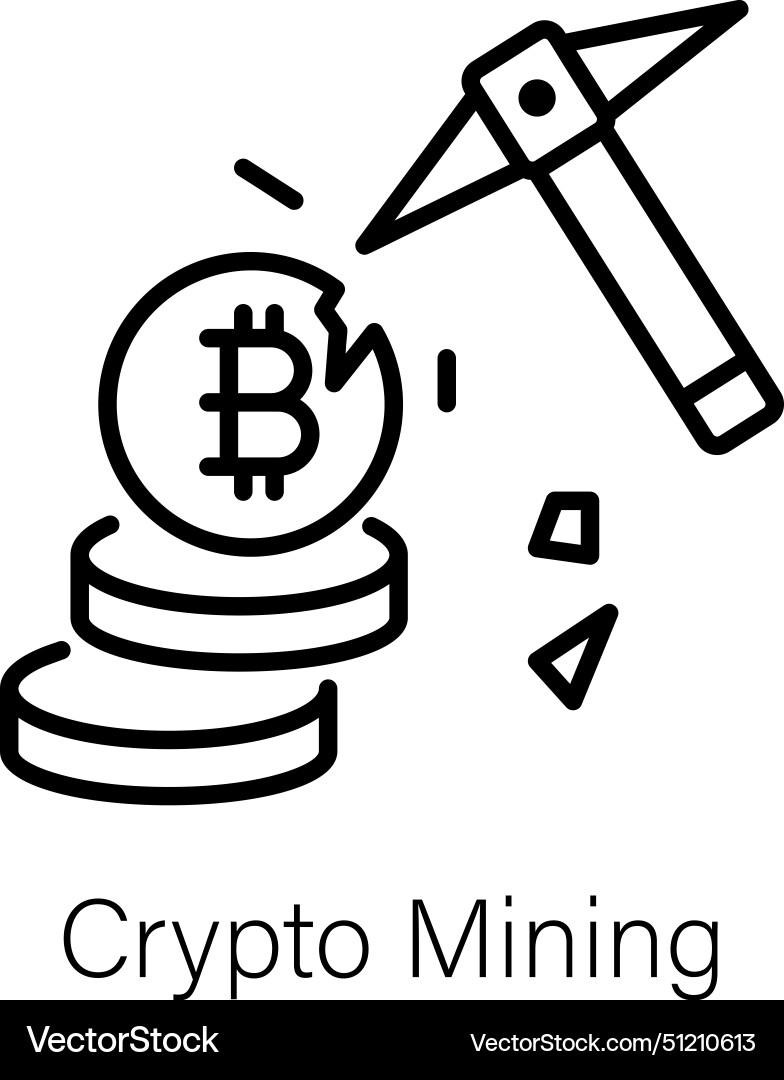 Crypto mining vector image
