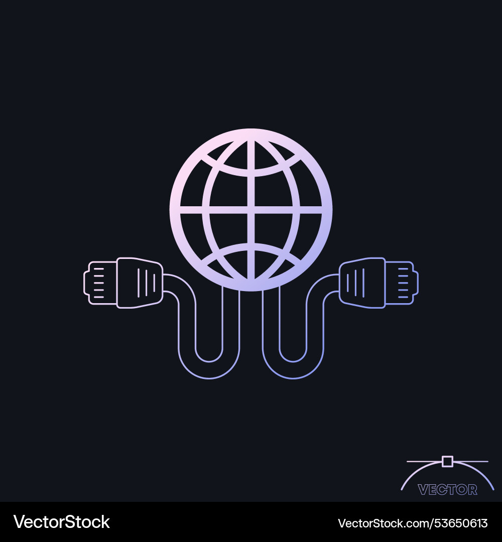 Ethernet cable and network icon Royalty Free Vector Image