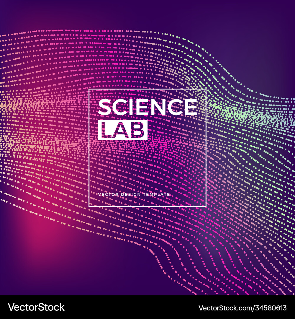 Futuristic background with dynamic particles vector image