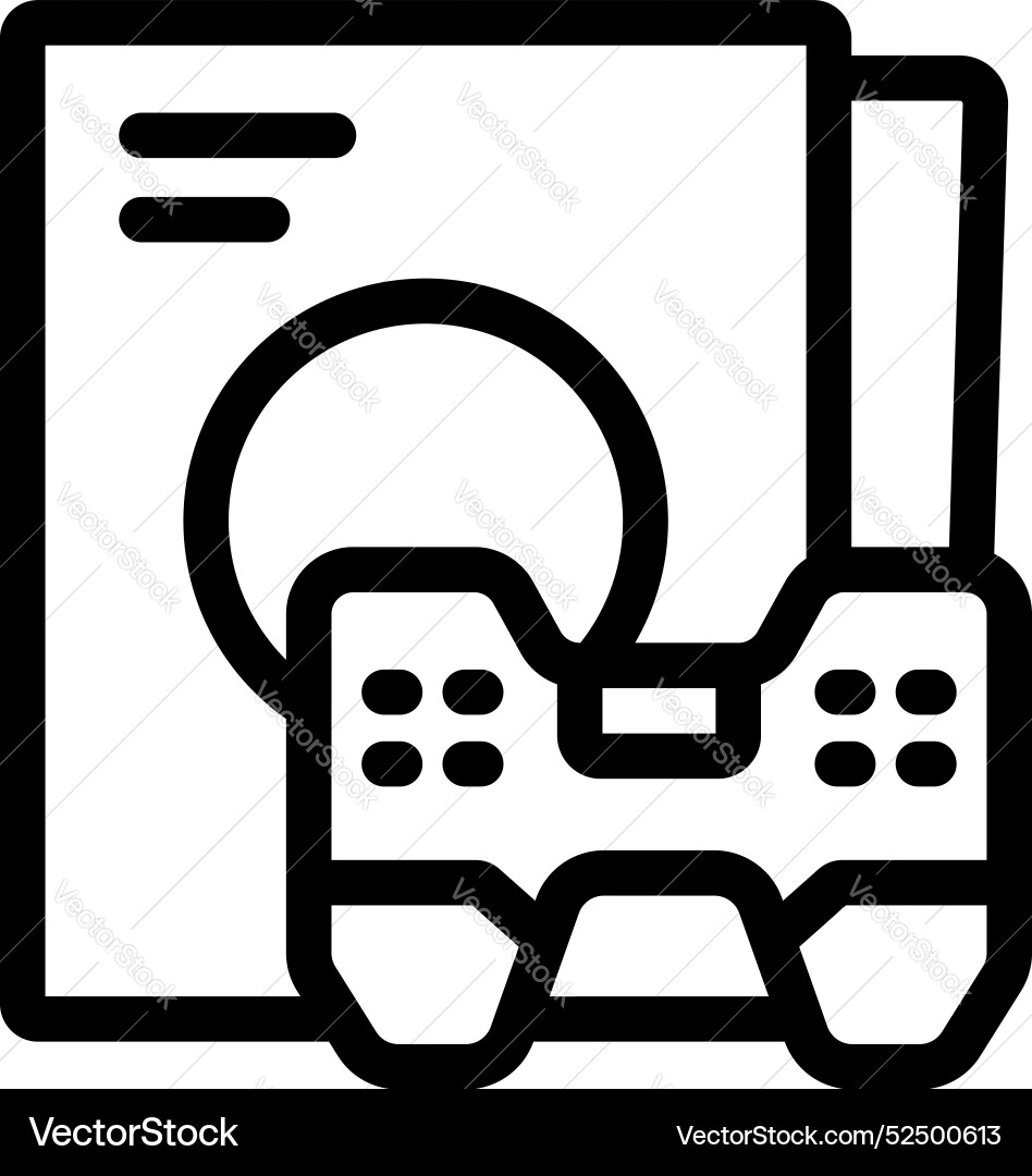 Game console with gamepad for playing videogames Game console with gamepad for playing videogames vector image