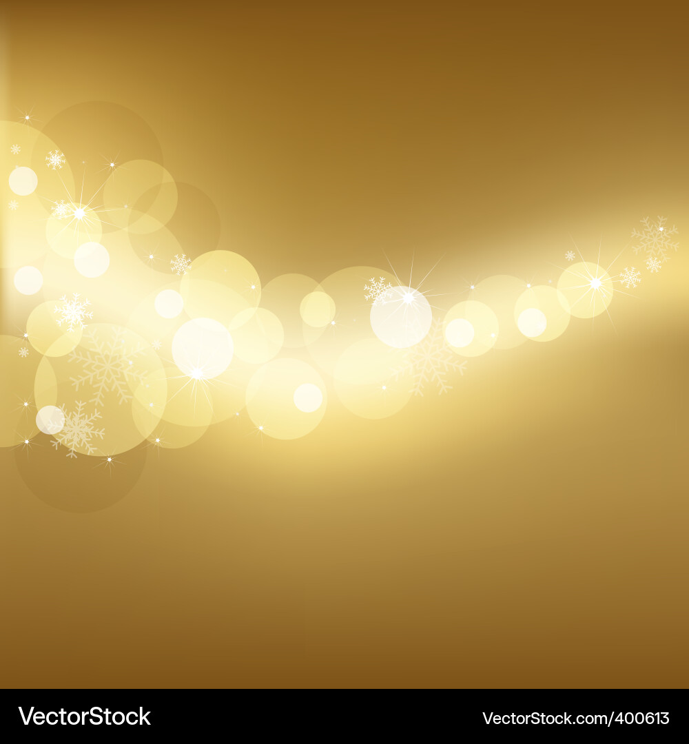 Golden Snowflake Background Vector Image