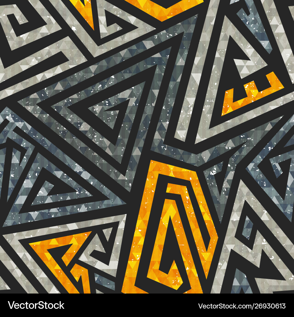 Grunge maze seamless pattern Royalty Free Vector Image