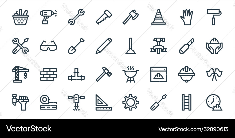 Labour day line icons linear set quality Labour day line icons linear set quality vector image