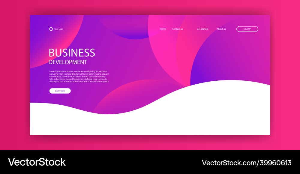 Landing page website layout template design Vector Image