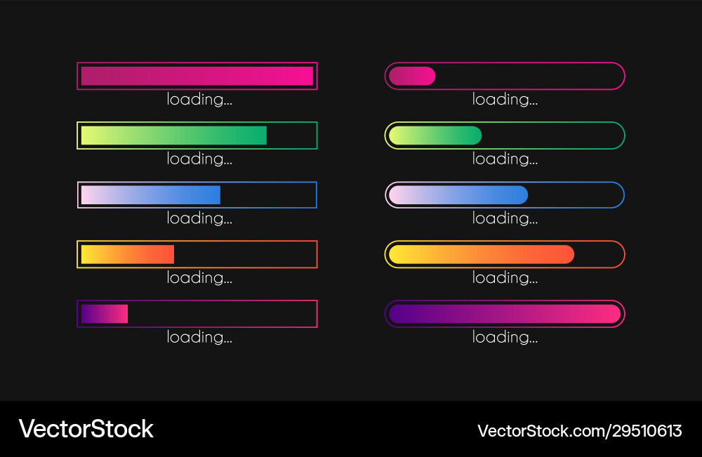 Load bar progress gradient download interface Vector Image