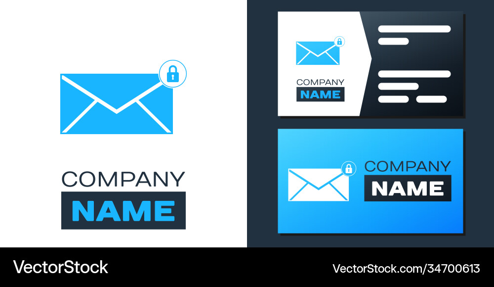 Logotype email message lock password icon isolated vector image