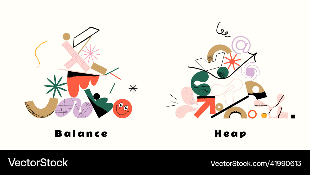 Modern with heaped and balancing Modern with heaped and balancing vector image