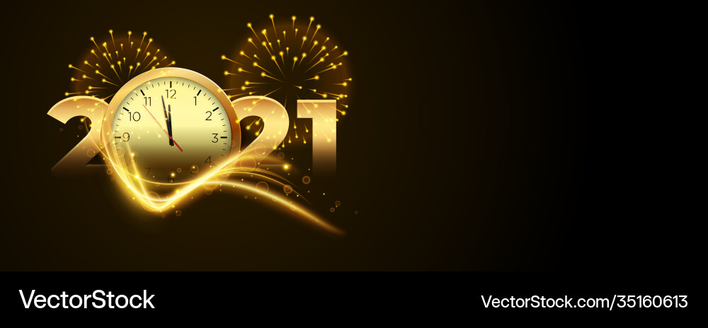 New Year 2020 Countdown with Fireworks Vector Image