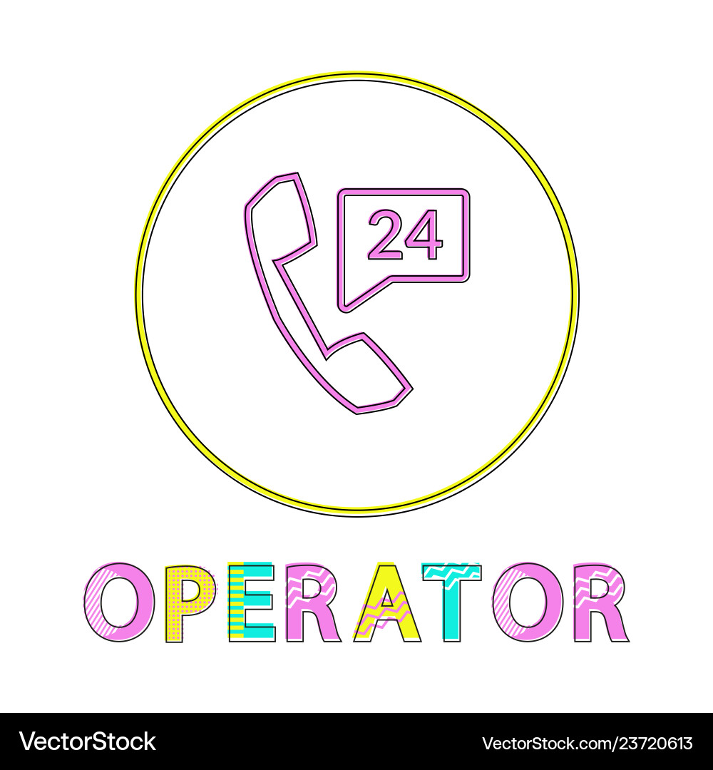 Operator Support Round Icon vector image