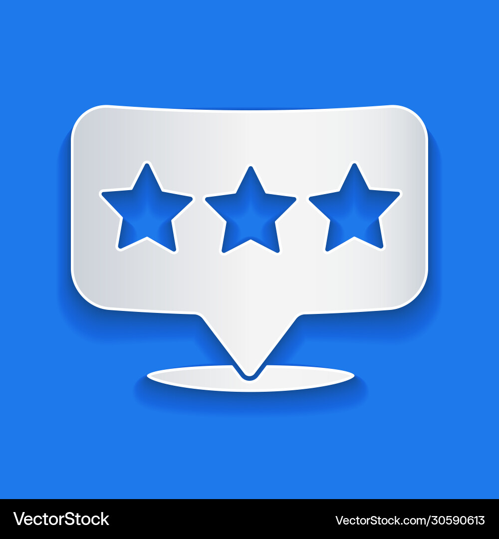 Paper cut map pointer with star icon isolated vector image