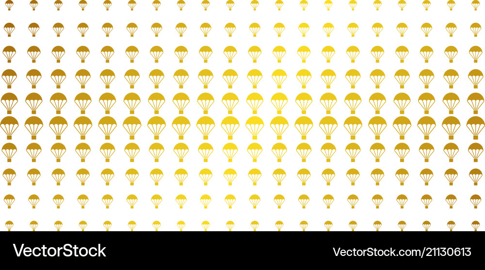 Parachute golden halftone array vector image