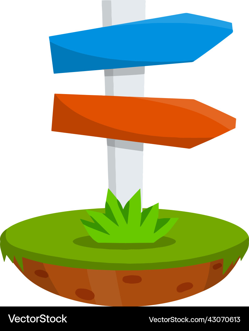 Path pointer with blue and red plate Path pointer with blue and red plate vector image