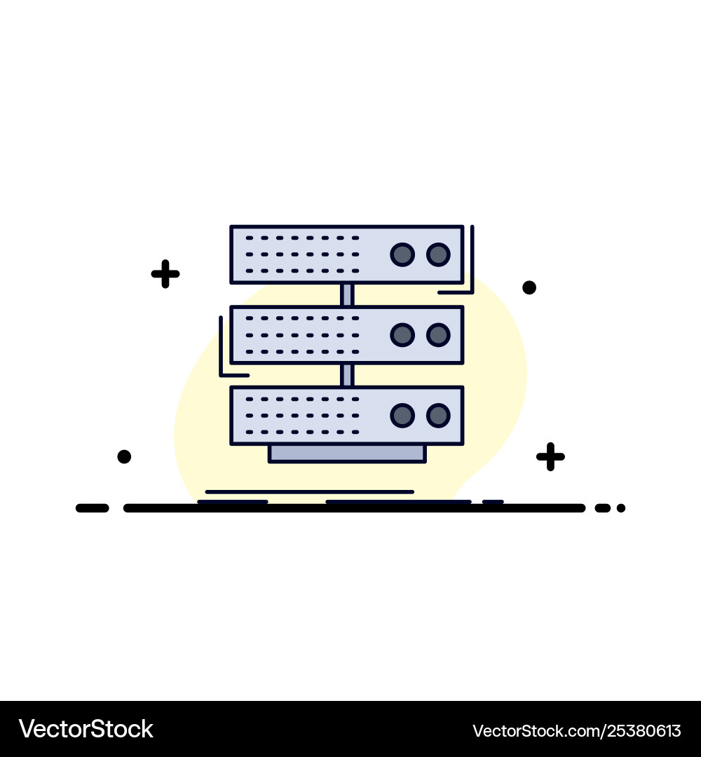 Server storage rack database data flat color icon Server storage rack database data flat color icon Vector Image