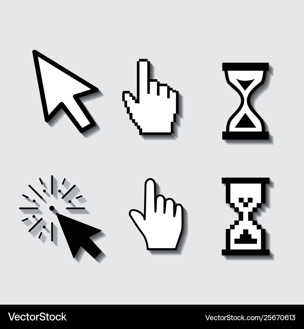 Set flat modern cursor icons Vector Image