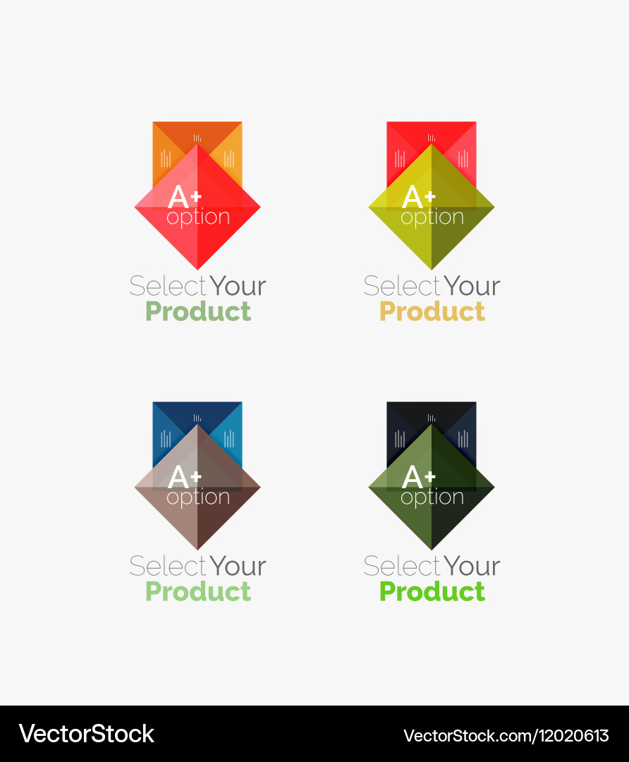 Set of abstract square interface menu navigation Vector Image