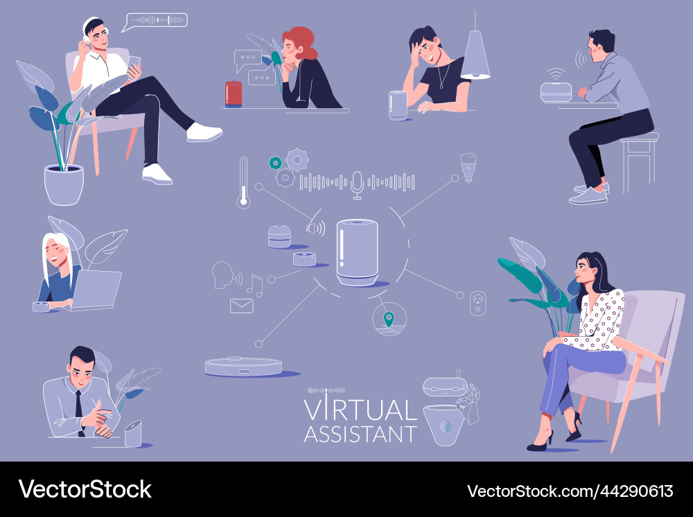 Smart virtual assistant flowchart Smart virtual assistant flowchart vector image