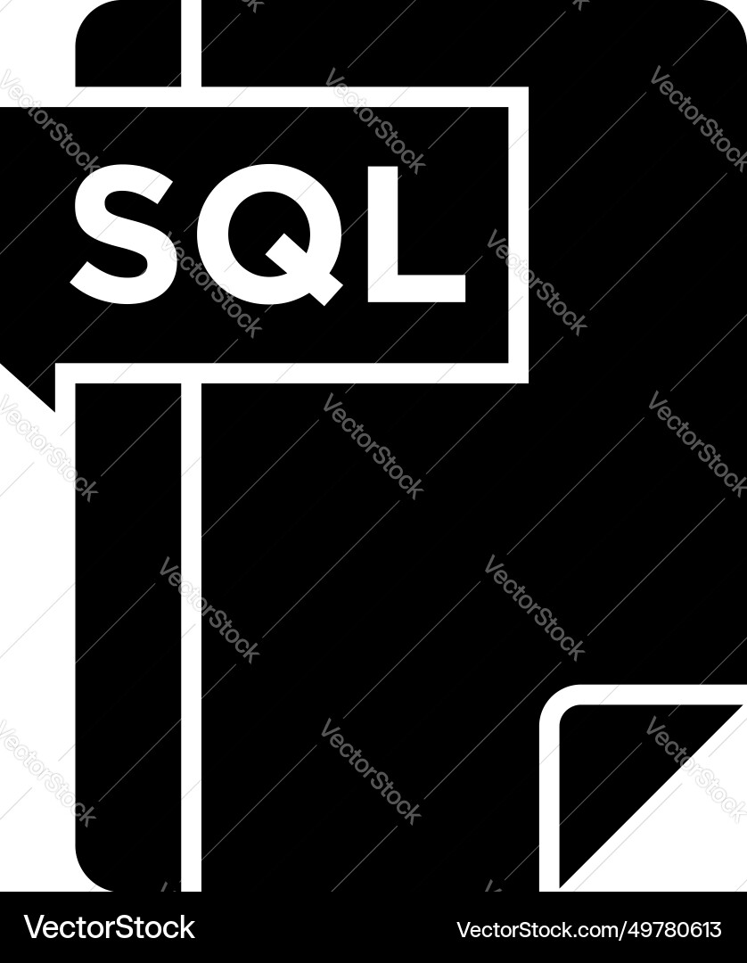 Sql icon symbols pictograms design elements Vector Image