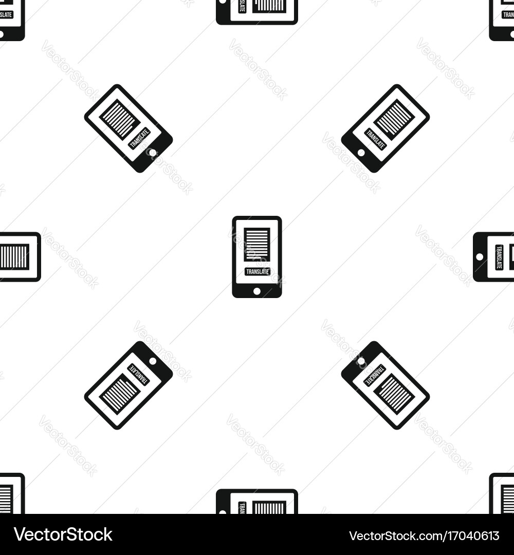 Translate application on a smartphone pattern vector image