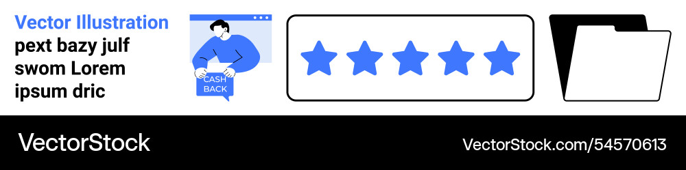 User feedback five-star rating and file Vector Image