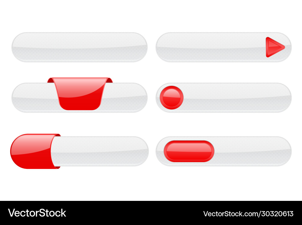 White web buttons with red tags Vector Image