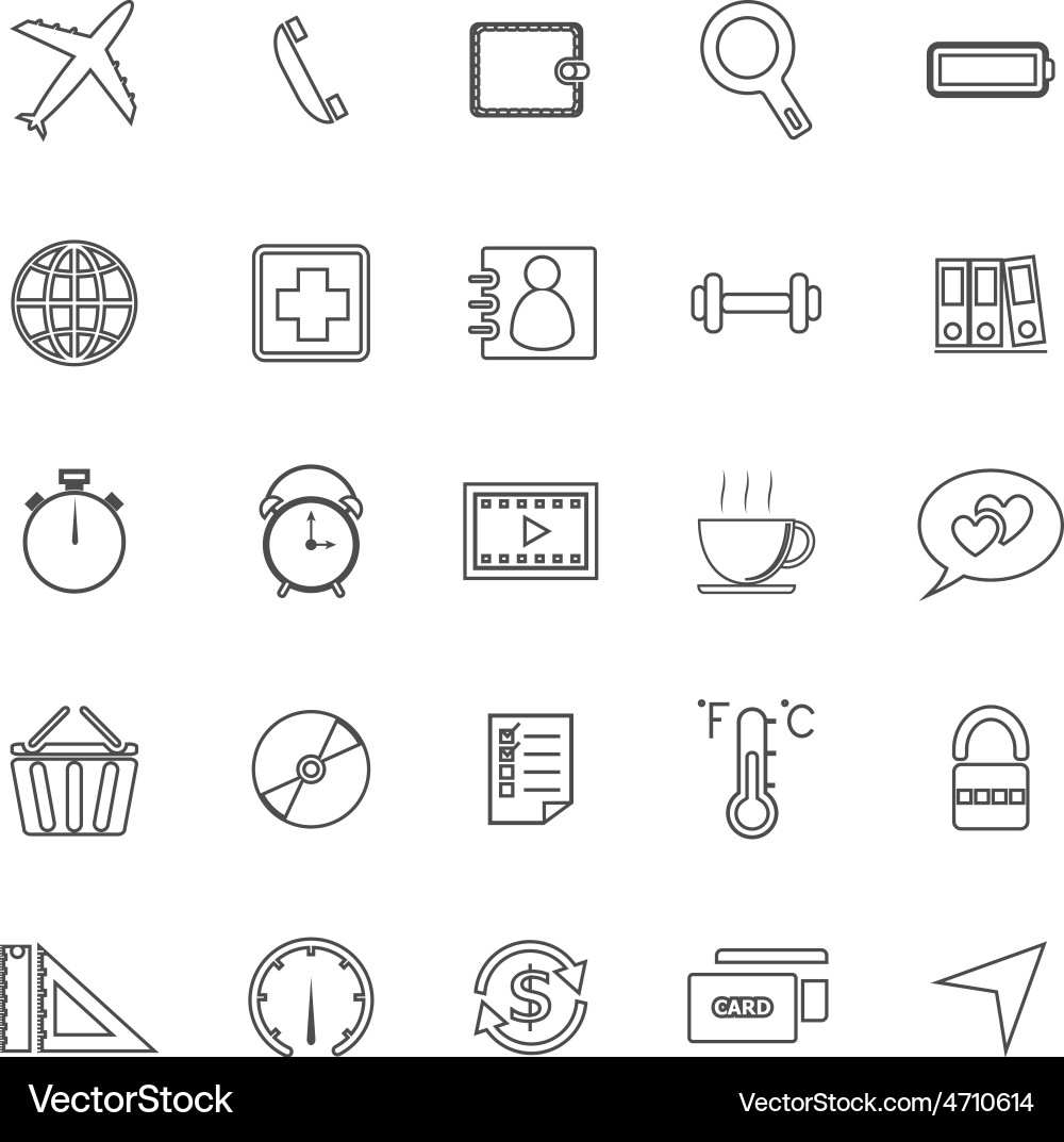 Application line icons on white background set 2 vector image
