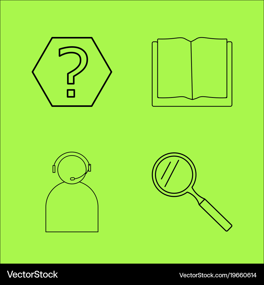 Basic content simple linear outline icon set vector image