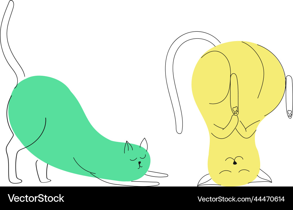 Cat continuous line drawing simple contour Cat continuous line drawing simple contour Vector Image