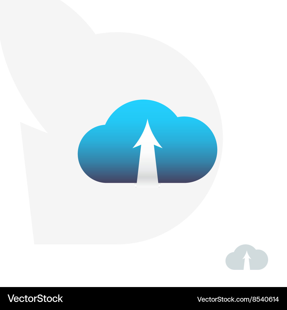 Cloud with arrow template design data transfer vector image