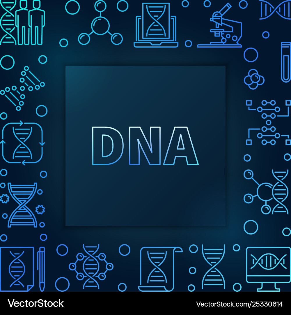 Dna quadratisch blau linearer Rahmen Dna quadratisch blau linearer Rahmen vektorbild