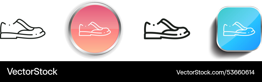 Elegant icon thin linear regular and button style vector image