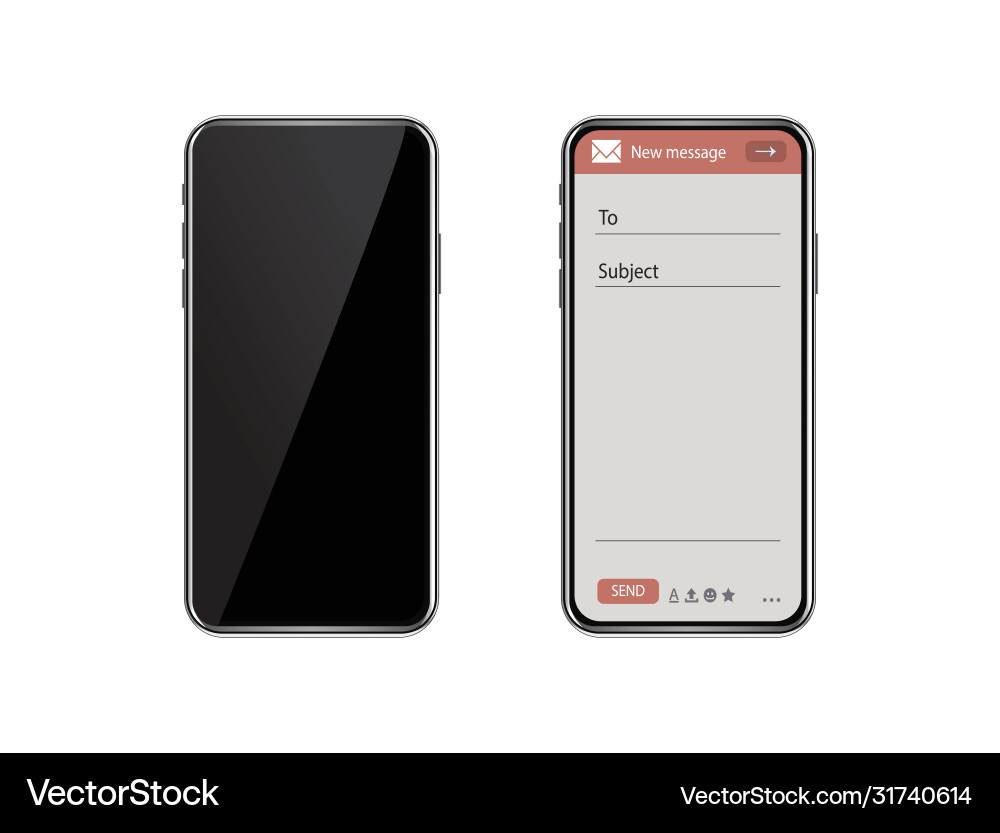 Email interface banner for mobile browser message Email interface banner for mobile browser message vector image
