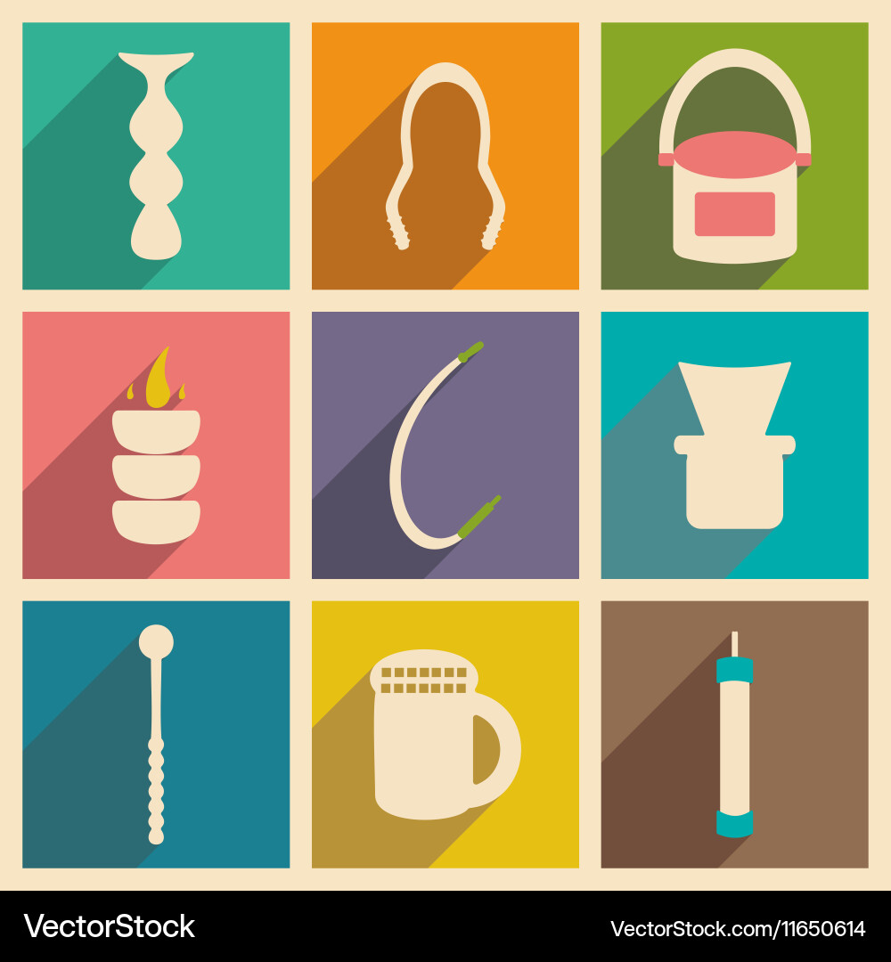 Flat with shadow concept and mobile application Vector Image