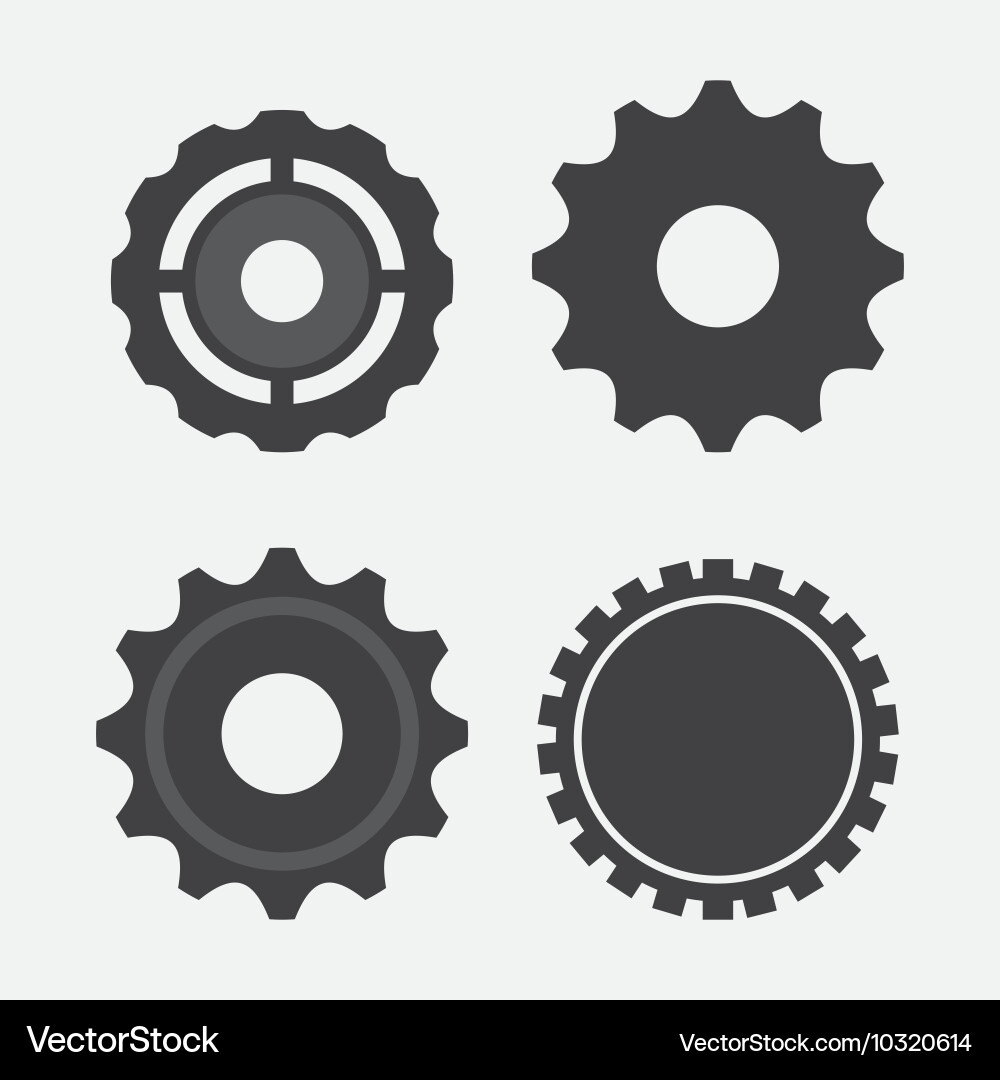 Gear cog machine part set design vector image