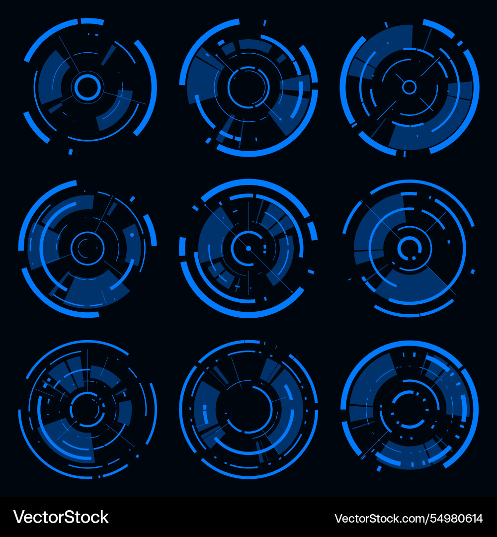 Hud circle frame interface technology futuristic Hud circle frame interface technology futuristic vector image