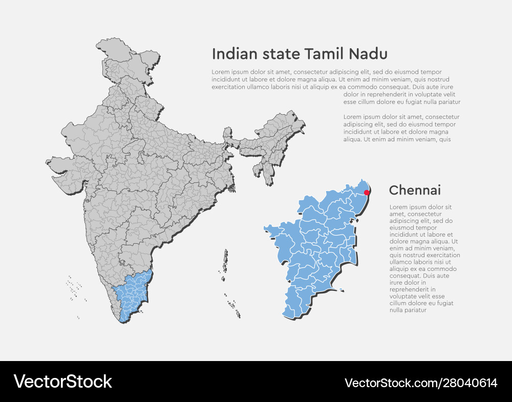 Indien Landkarte tamil nadu Zustand Vorlage Indien Landkarte tamil nadu Zustand Vorlage vektorbild