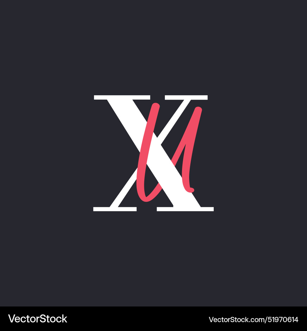 Letter xu logo perfectly blended initials Vector Image
