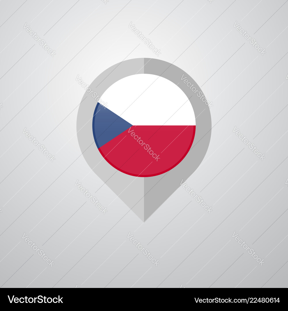 Map navigation pointer with czech republic flag Vector Image