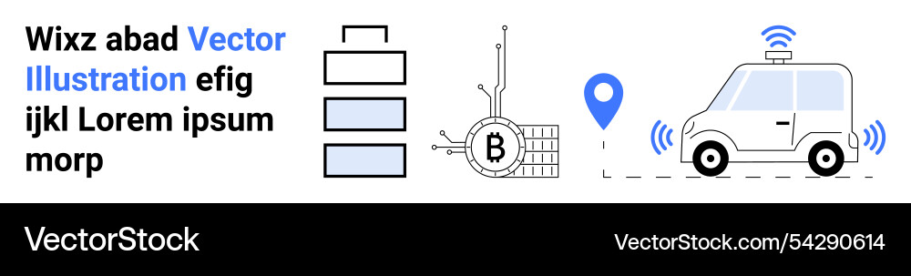 Modern blockchain and autonomous vehicle concept vector image