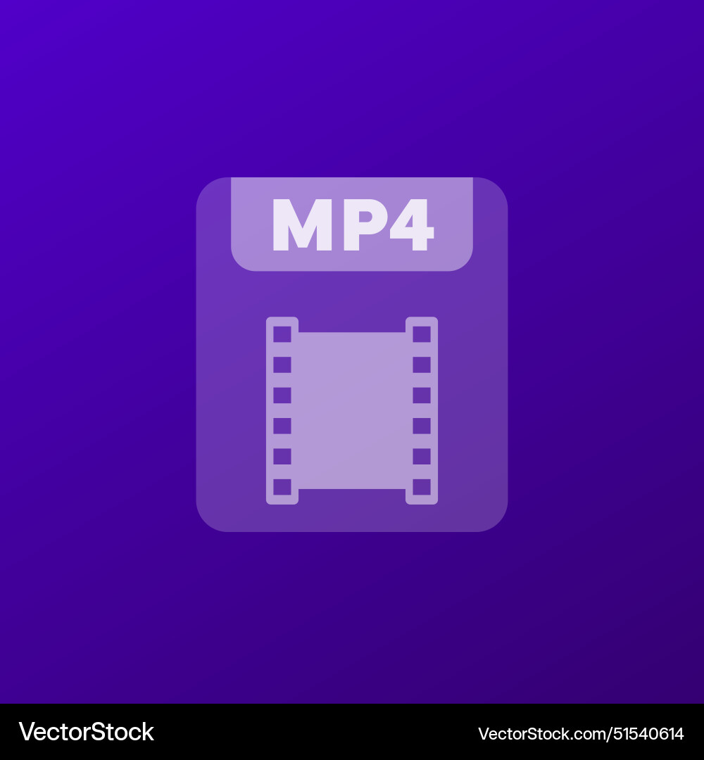 Mp4 file icon video format transparent design vector image