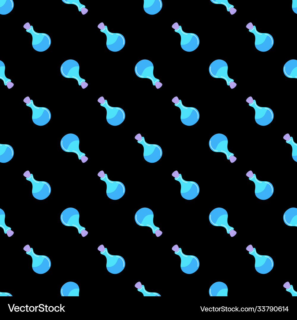 Pattern with witch potiona magical elixir vector image