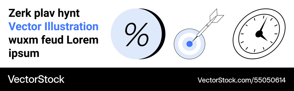 Percentage sign target with arrow analog clock Percentage sign target with arrow analog clock vector image