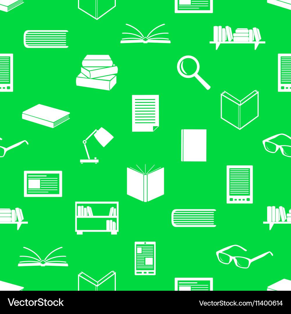 Reading books theme set of icons seamless pattern Vector Image