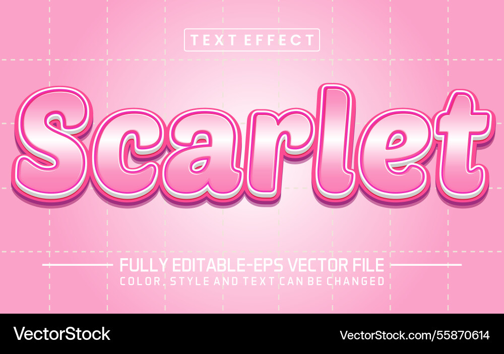 Scarlet font text effect editable Scarlet font text effect editable vector image
