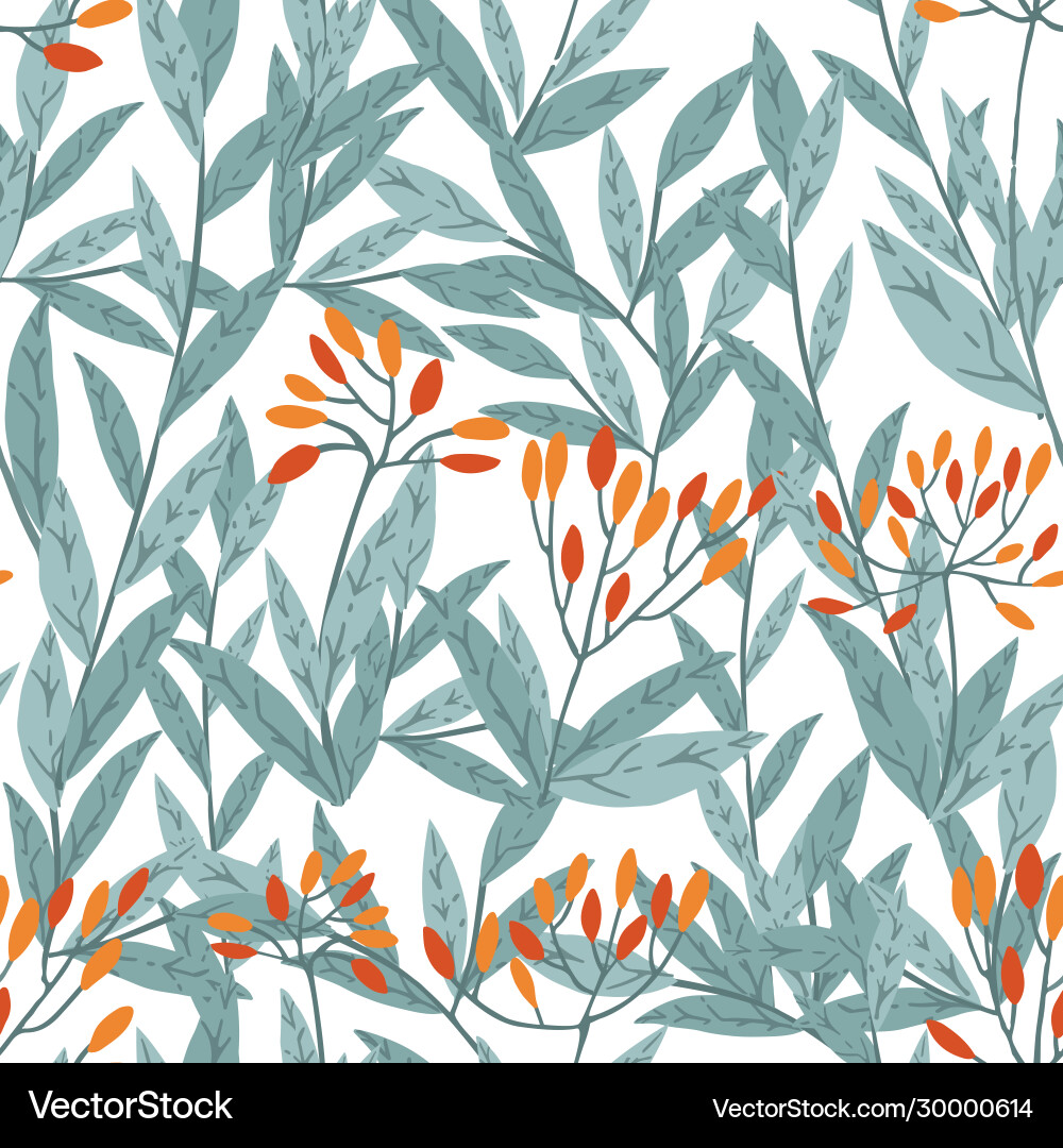Seamless pattern hand drawn tree branches Vector Image