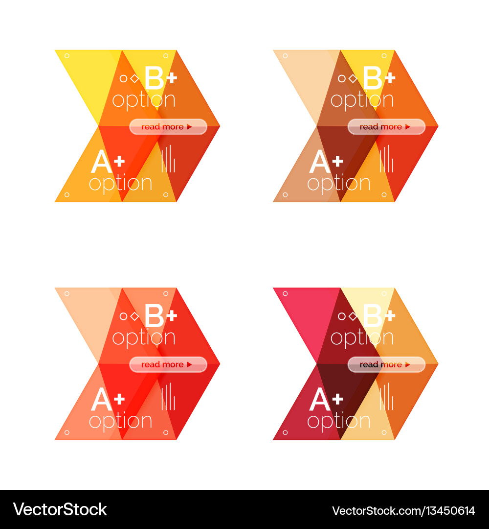 Set of color abstract arrow option infographic Set of color abstract arrow option infographic vector image