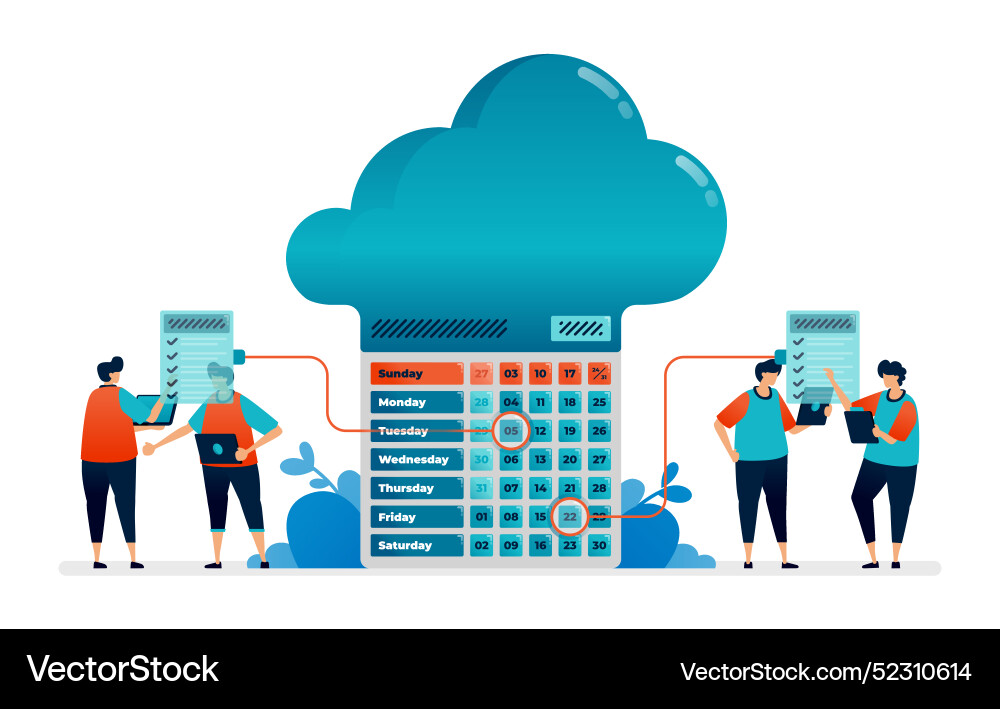 Storage and completion of scheduling Storage and completion of scheduling vector image